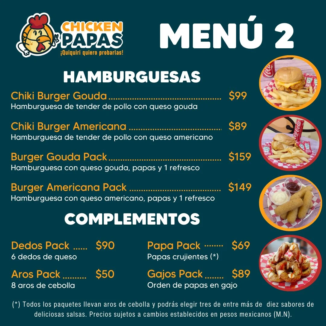 Menú 2 ChickenPapas